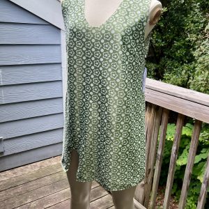 Green Floral Mod Dress with Slit