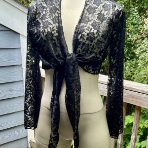 Black Lace Tie Top
