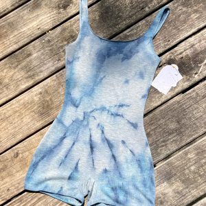 Blue and Grey Tie Dyed Sweatsuit Playsuit