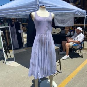 Purple Hand Dyed Circle Skirt Midi Dress