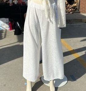 White Knit Beach Pants